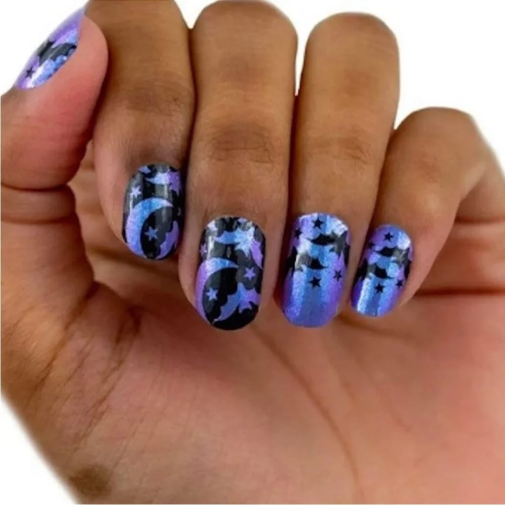 *Retired* Color Street: Bat’s Amore | Halloween Blue Purple Black Stars Fall - Picture 11 of 13